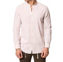 Camicia uomo in puro lino collo coreano tinta unita – slim fit