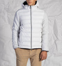 Piumino uomo con cappuccio e maniche in lana