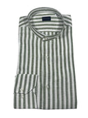 Camicia uomo Bagariny collo coreano in lino e cotone - regular fit