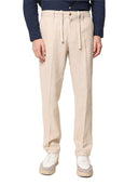 Pantaloni uomo in lino e cotone con coulisse