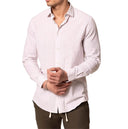Camicia uomo in lino e cotone collo francese - slim fit