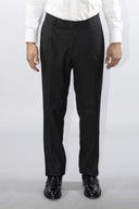 Pantalone classico sartoriale uomo Roberti drop 4 in misto lana Tasmania con pinces