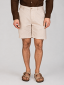 Bermuda uomo in lino e cotone con vita elasticizzata - slim fit