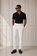 Pantalone sartoriale uomo con pinces in fresco lana drop 6 - regular fit