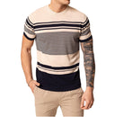T-Shirt uomo manica corta in cotone con righe orizzontali