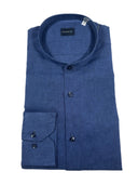 Camicia uomo Bagariny collo coreano in lino e cotone - regular fit