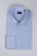 Camicia uomo Bagariny sartoriale in cotone stretch millerighe - slim fit