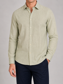 Camicia uomo in puro lino collo francese tinta unita – slim fit