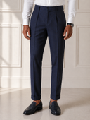Pantalone sartoriale uomo con pinces in fresco lana drop 6 - regular fit
