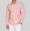 Camicia uomo in cotone e lino con collo francese - slim fit