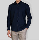 Camicia uomo in puro lino collo francese tinta unita – slim fit