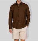 Camicia uomo in puro lino collo francese tinta unita – slim fit