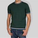 T-shirt uomo in maglia di cotone con dettagli a contrasto
