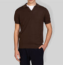 Polo uomo in cotone con collo aperto