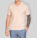 Polo uomo in cotone con collo aperto