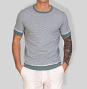 T-shirt uomo in cotone a righe sottili