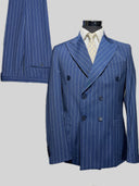 Abito doppiopetto uomo sartoriale in lana tropical stretch gessato - regular fit