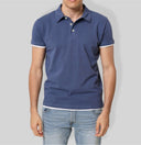 Polo uomo in cotone piquet con bordi a contrasto