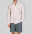 Camicia uomo in puro lino collo francese tinta unita – slim fit