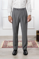 Pantalone sartoriale uomo in fresco lana Tasmania con pinces drop 4 - regular fit