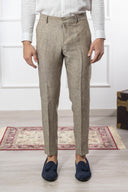 Pantalone sartoriale uomo in puro lino drop 6 - regular fit