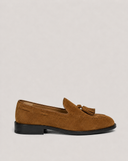 Mocassino uomo in camoscio con nappine e suola in cuoio – Made in Italy | Antica Sartoria Napoletana