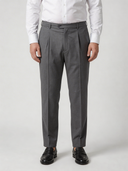 Pantalone sartoriale uomo in fresco lana Tasmania con pinces drop 0 - oversize fit