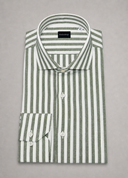 Camicia uomo Bagariny collo francese in lino e cotone rigata – regular fit