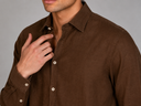 Camicia uomo in puro lino collo francese tinta unita – slim fit