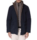 Giaccone casual uomo in tessuto tecnico color blu