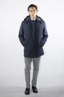 Cappotto tecnico da uomo con cappuccio e interno in piumino estraibili