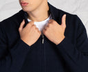 Cardigan uomo con zip in misto lana