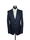 Giacca Blazer uomo 2 bottoni lana tasmania a quadri blu