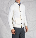 Cardigan uomo con bottoni e zip in misto lana