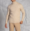 Maglia uomo a collo alto in misto lana