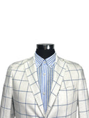 Giacca uomo sartoriale 2 bottoni in lino e cotone sfoderata