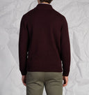 Cardigan uomo con zip in misto lana