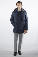 Cappotto tecnico da uomo con cappuccio e interno in piumino estraibili