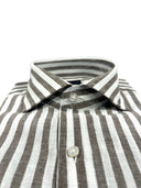 Camicia uomo Bagariny collo francese in lino e cotone - regular fit