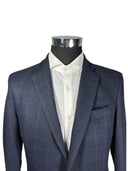 Giacca Blazer uomo 2 bottoni lana tasmania a quadri blu