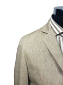 Giacca uomo sartoriale 2 bottoni in lino e cotone sfoderata