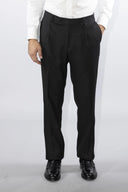 Pantalone classico sartoriale uomo Roberti drop 4 in misto lana Tasmania con pinces