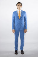 Abito uomo drop 7 sartoriale azzurro in pura lana super 120's Caracciolo