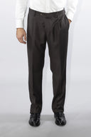 Pantalone classico sartoriale uomo Alexander drop 4 in flanella di lana con pinces