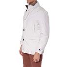 Giaccone casual uomo in tessuto tecnico color bianco