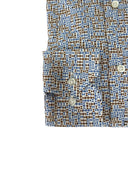 Camicia uomo Bagariny sartoriale in cotone popeline stretch con microfantasia - slim fit