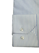 Camicia uomo Bagariny sartoriale in cotone rigato azzurro - regular fit