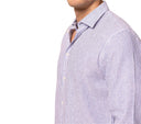 Camicia uomo in lino e cotone collo francese - slim fit