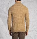 Maglia uomo dolcevita a trecce in misto lana