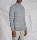 Maglia uomo a collo alto in misto lana